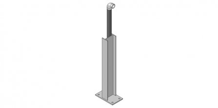API I Beam End Post with Handrail Extension